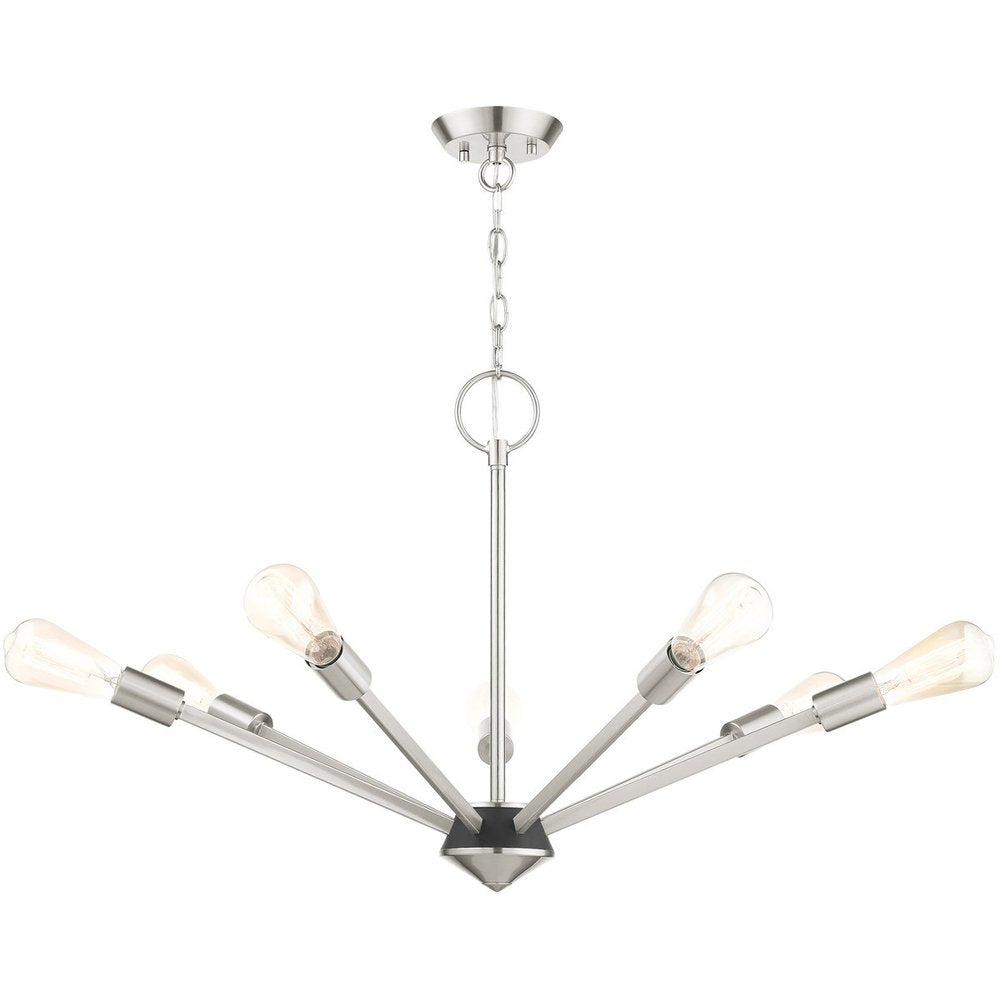 Seven Light Dimmable Chandelier With Shades