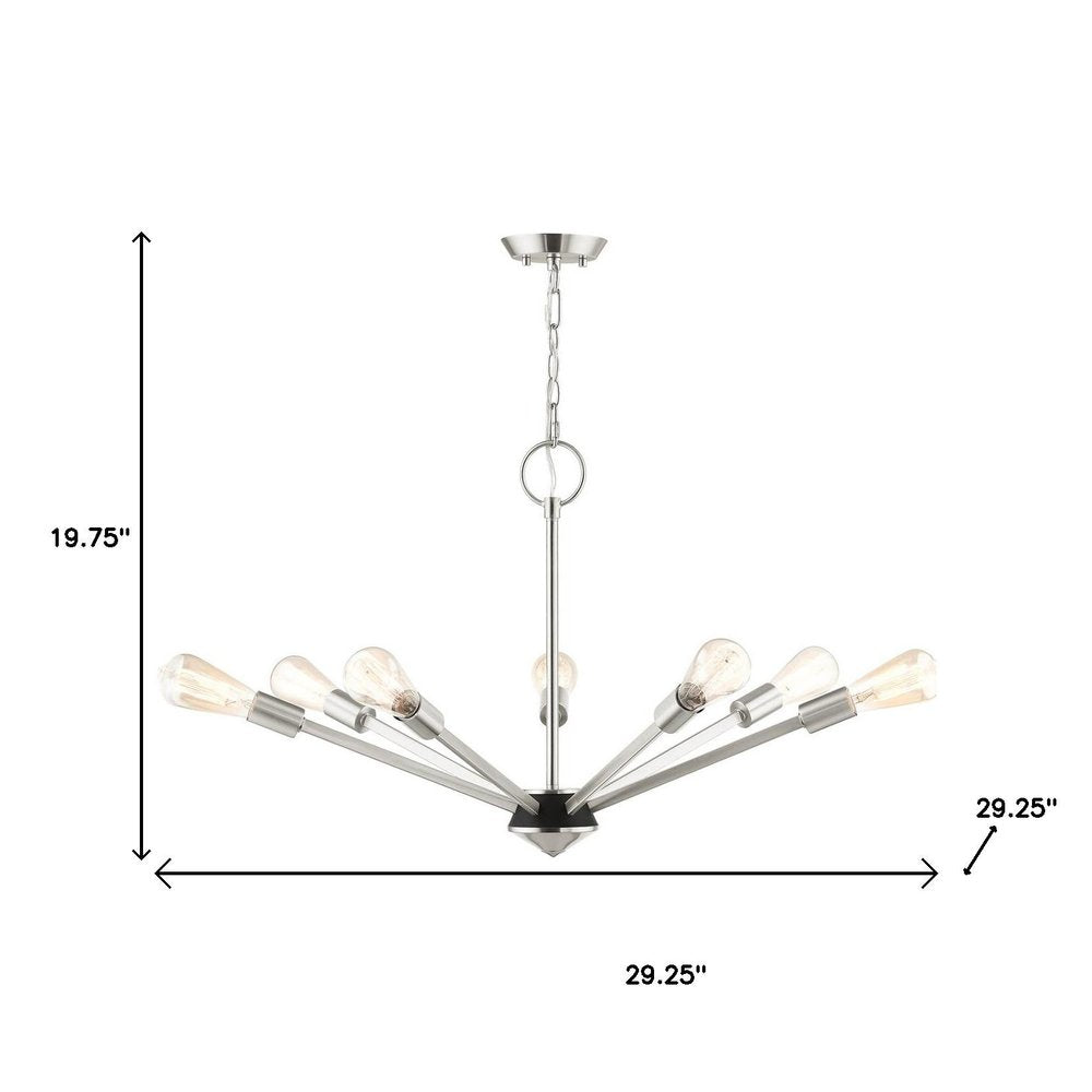 Seven Light Dimmable Chandelier With Shades