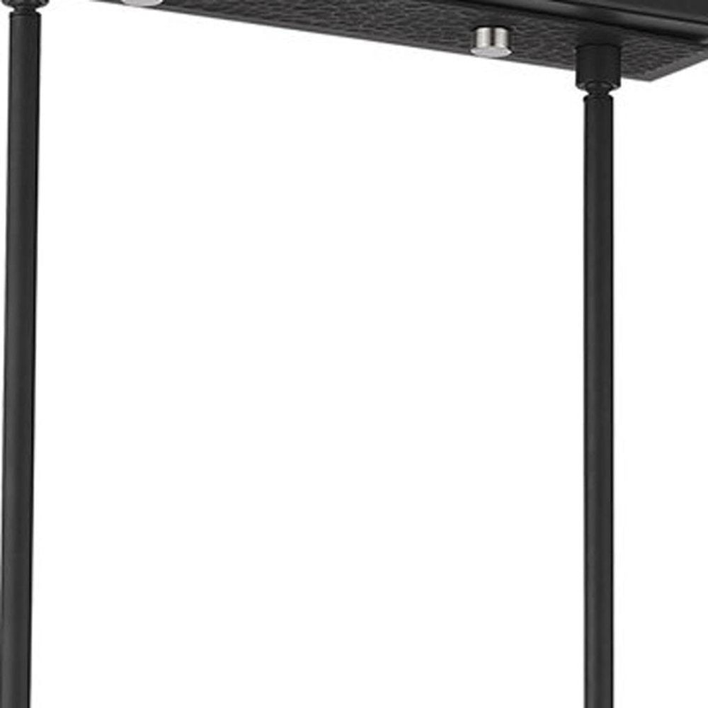 Black Eight Light Metal Dimmable Chandelier With Shades