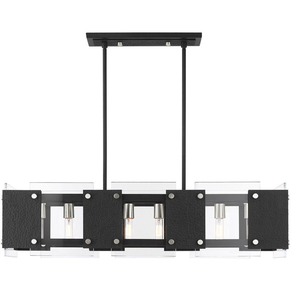 Eight Light Dimmable Chandelier With Shades