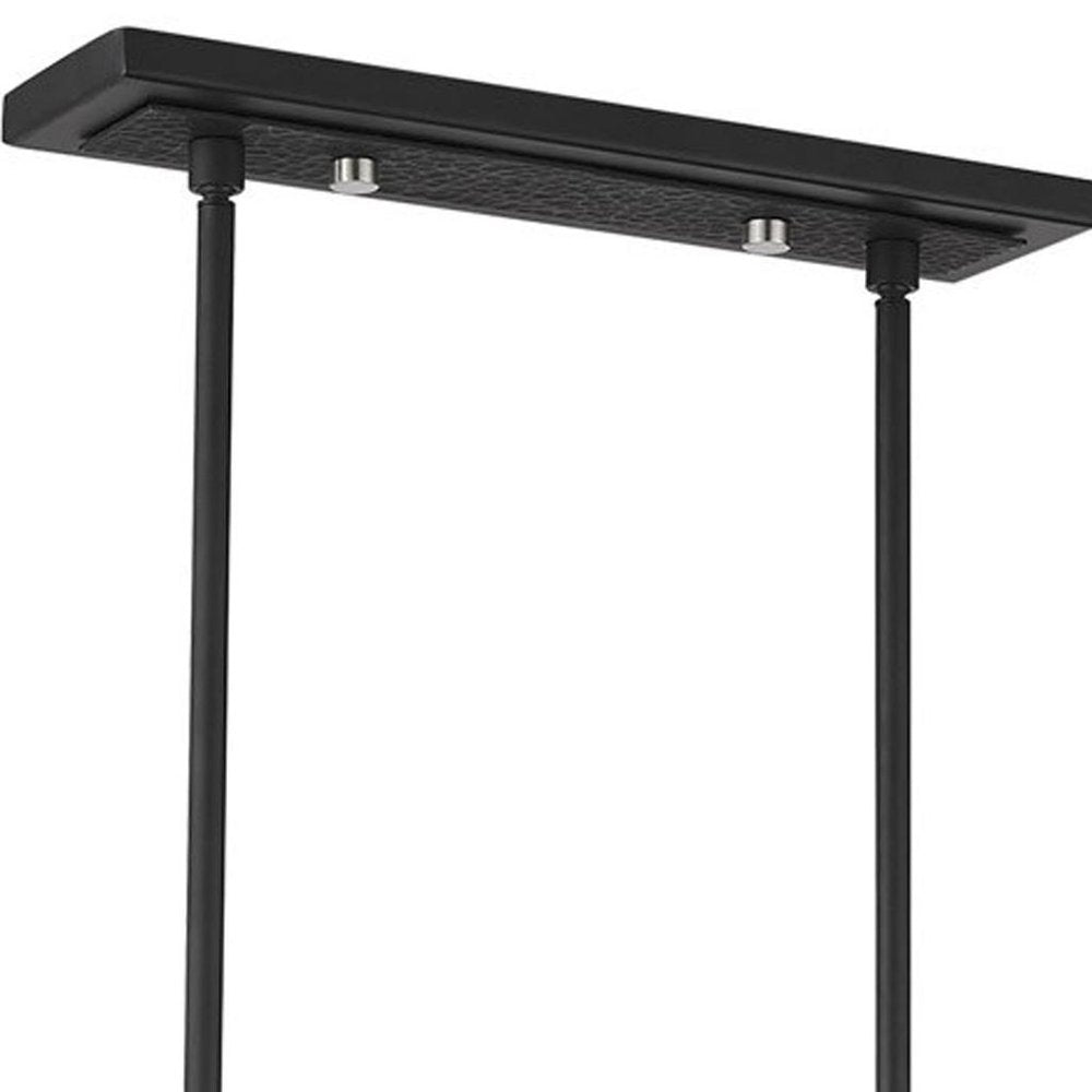 Black Eight Light Metal Dimmable Chandelier With Shades