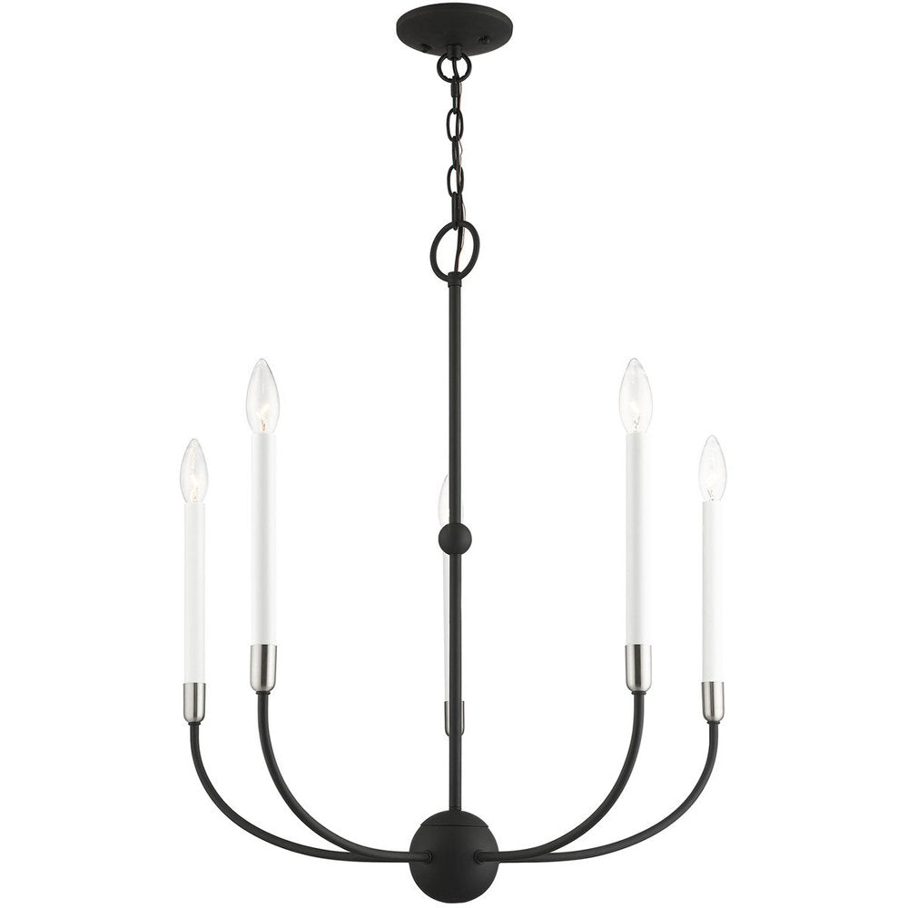 Five Light Dimmable Chandelier With Shades