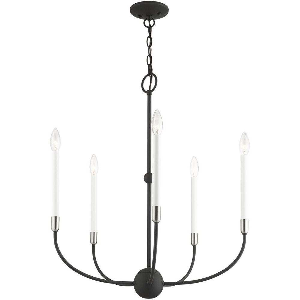 Five Light Dimmable Chandelier With Shades