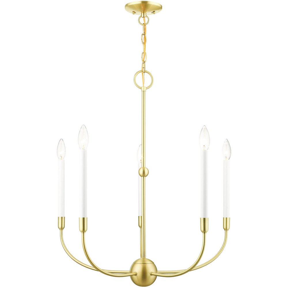 Five Light Dimmable Chandelier With Shades