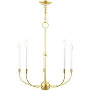 Five Light Dimmable Chandelier With Shades