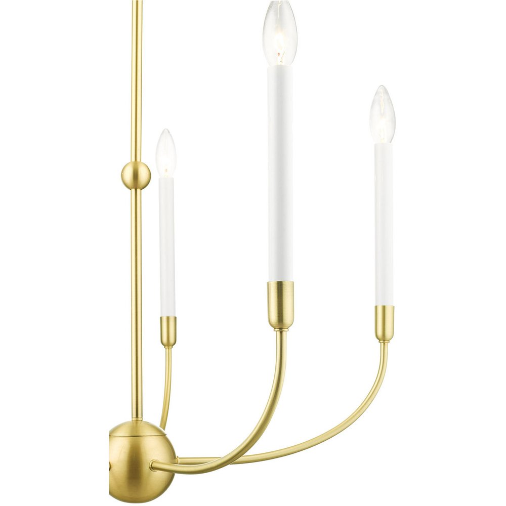 Brass Five Light Metal Dimmable Chandelier With Shades
