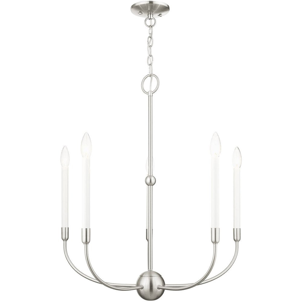 Five Light Dimmable Chandelier With Shades