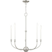 Five Light Dimmable Chandelier With Shades