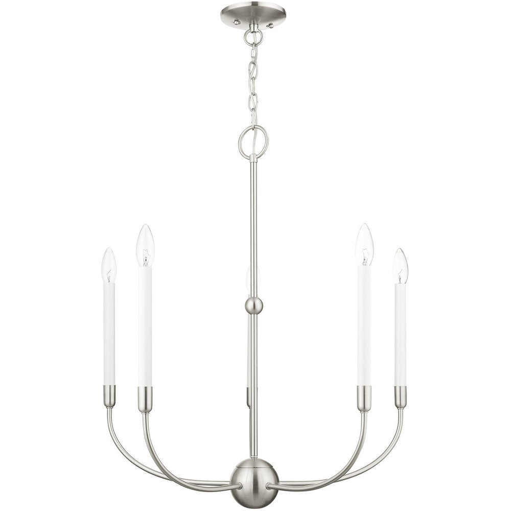 Five Light Dimmable Chandelier With Shades