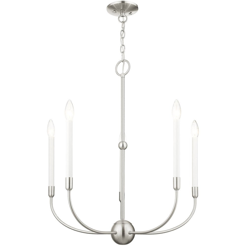 Five Light Dimmable Chandelier With Shades
