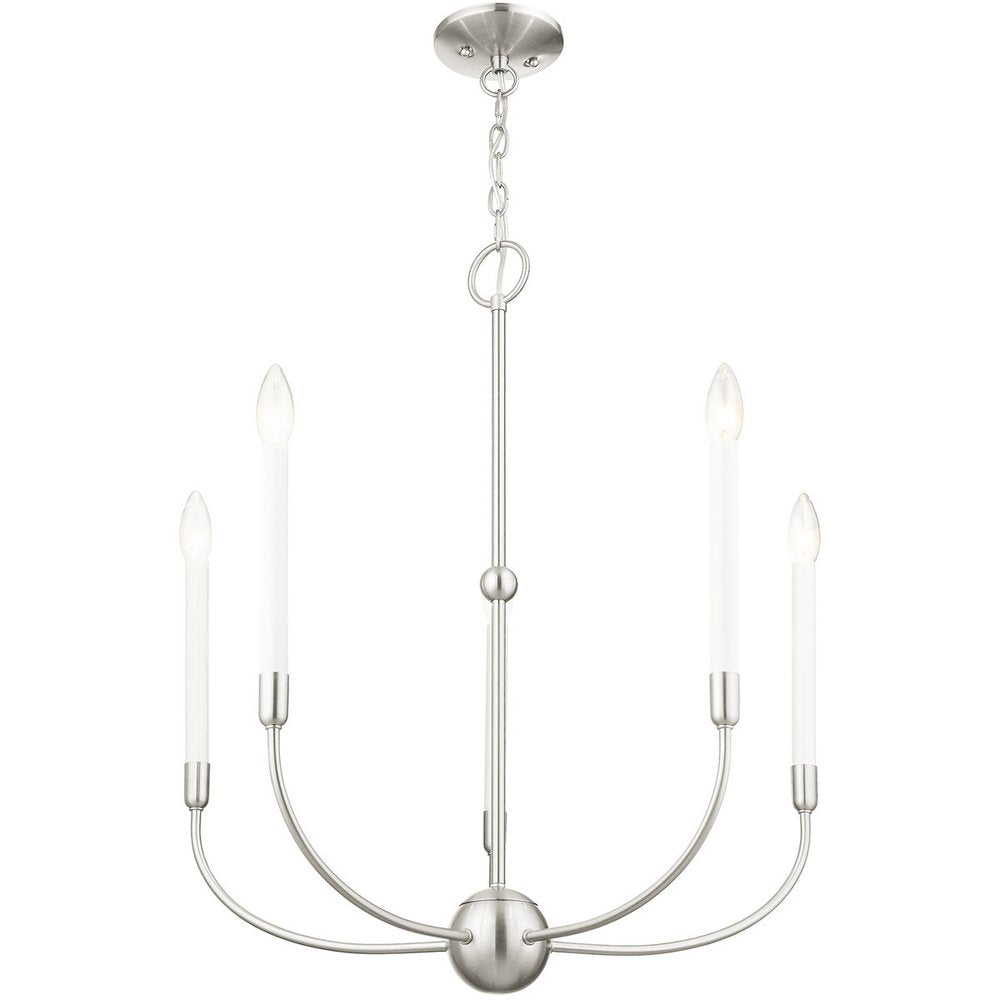 Five Light Dimmable Chandelier With Shades