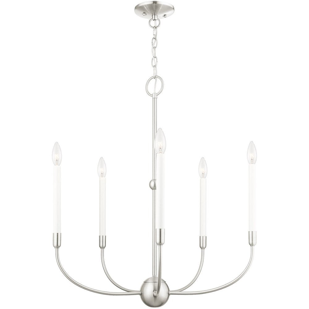 Five Light Dimmable Chandelier With Shades
