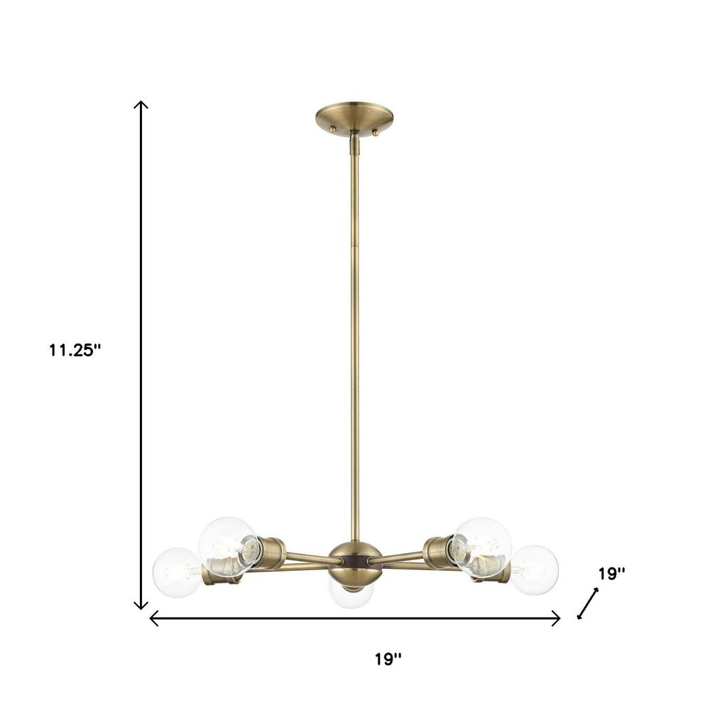 Five Light Dimmable Chandelier With Shades