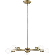 Five Light Dimmable Chandelier With Shades
