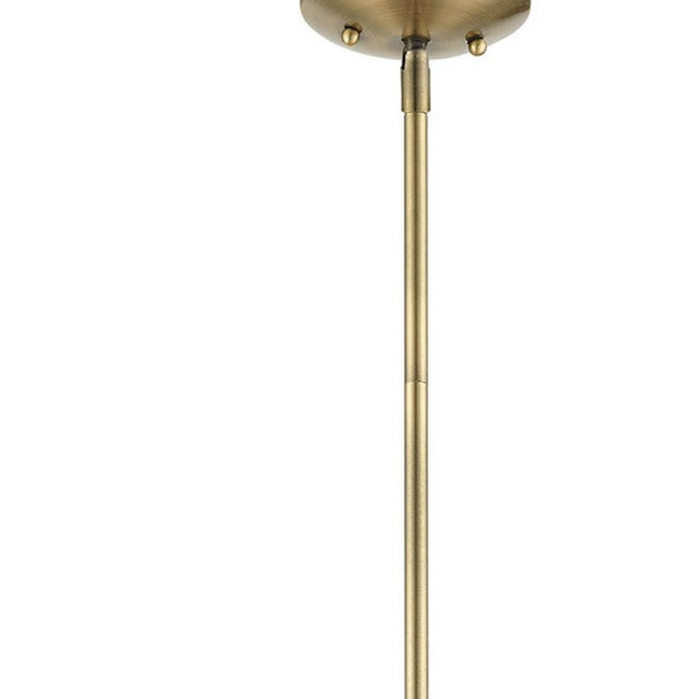 Antiqued Brass Five Light Metal Dimmable Chandelier With Shades