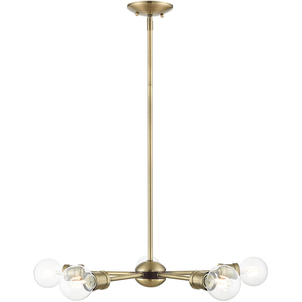 Five Light Dimmable Chandelier With Shades