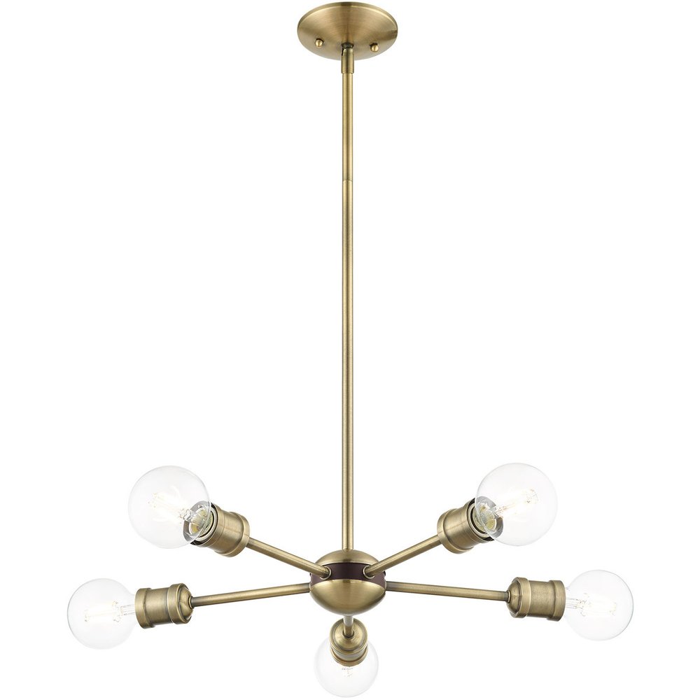 Five Light Dimmable Chandelier With Shades