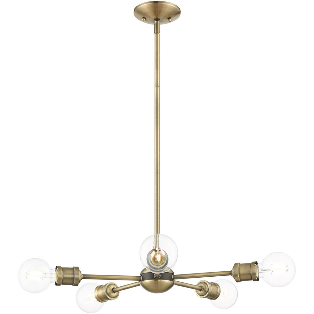 Five Light Dimmable Chandelier With Shades