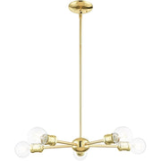 Five Light Dimmable Chandelier With Shades