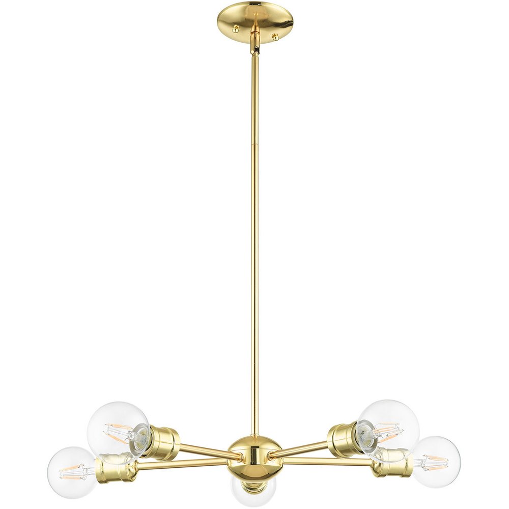 Five Light Dimmable Chandelier With Shades