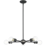 Five Light Dimmable Chandelier With Shades