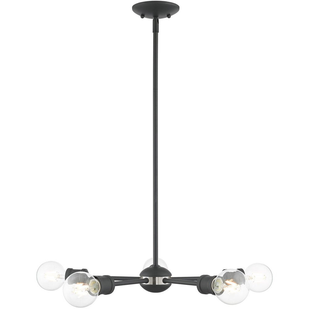 Five Light Dimmable Chandelier With Shades