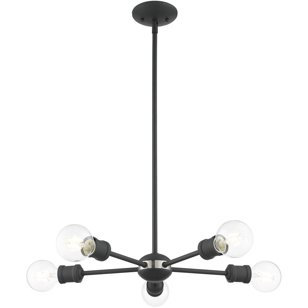 Five Light Dimmable Chandelier With Shades