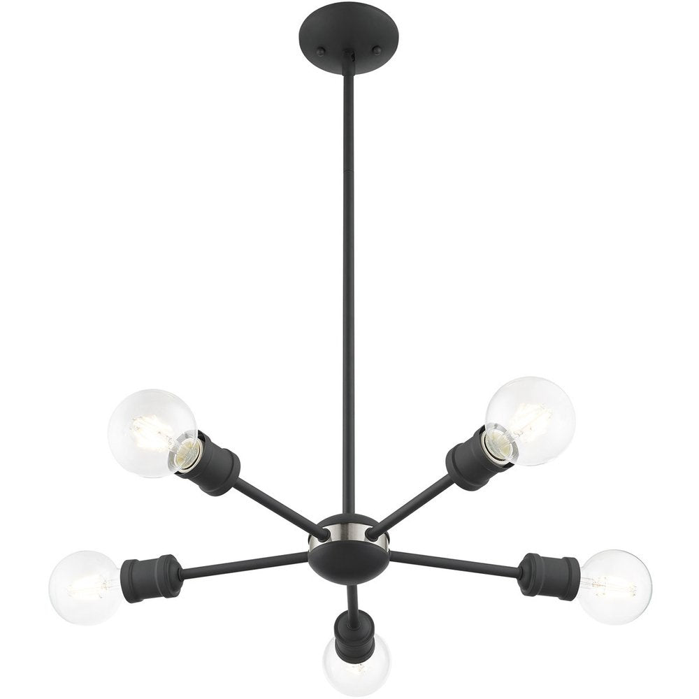 Five Light Dimmable Chandelier With Shades