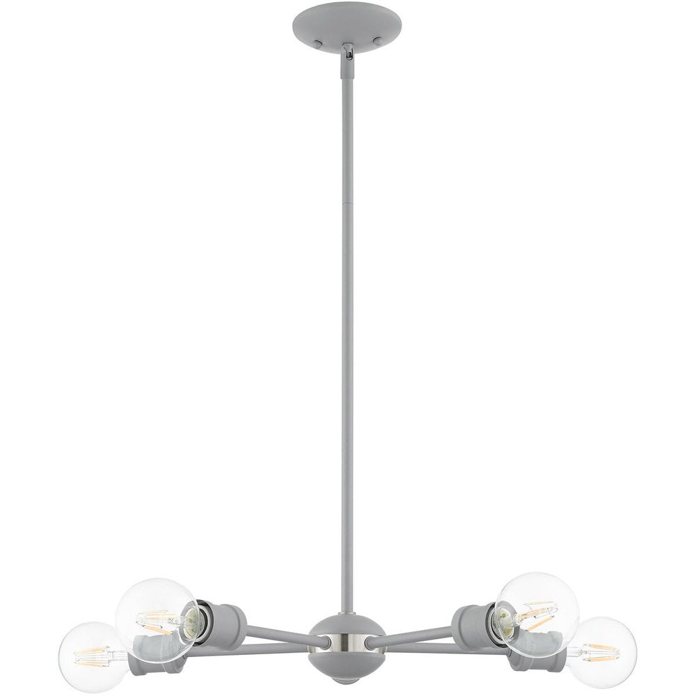 Five Light Dimmable Chandelier With Shades