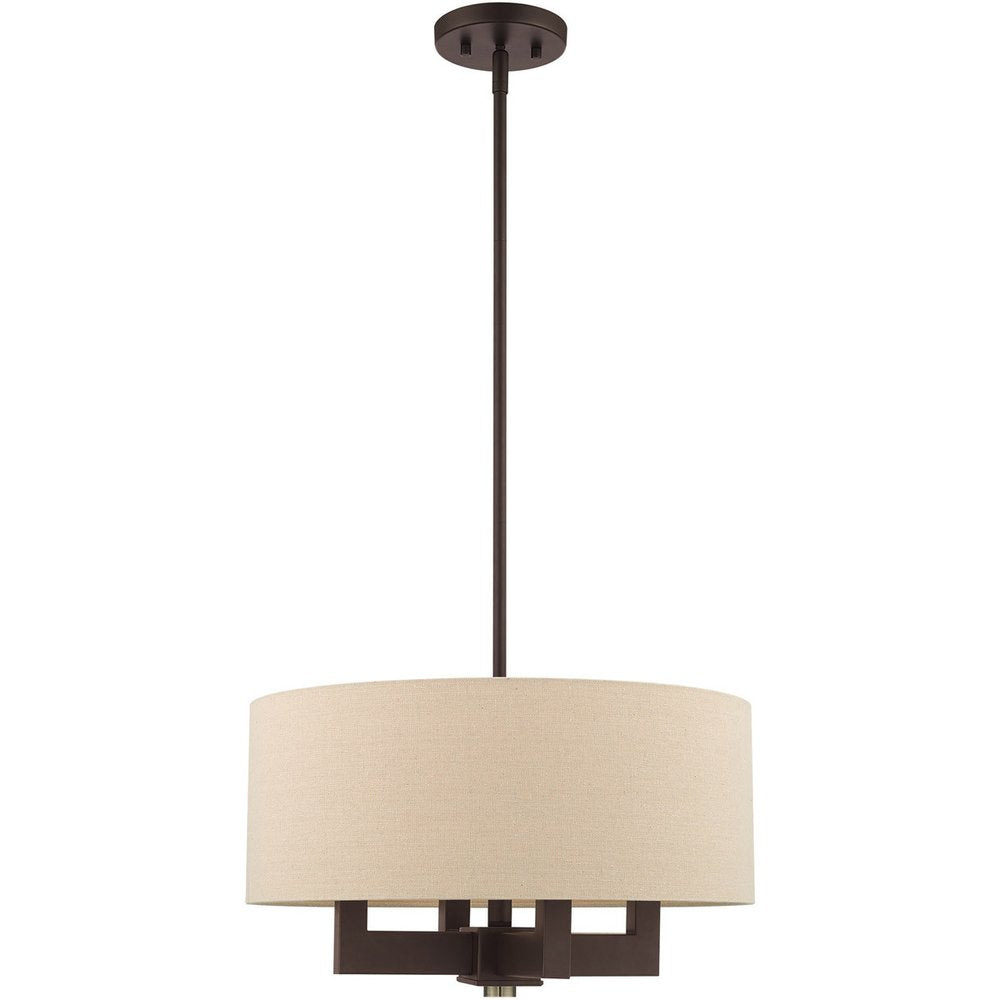 Four Light Dimmable Chandelier With Shades