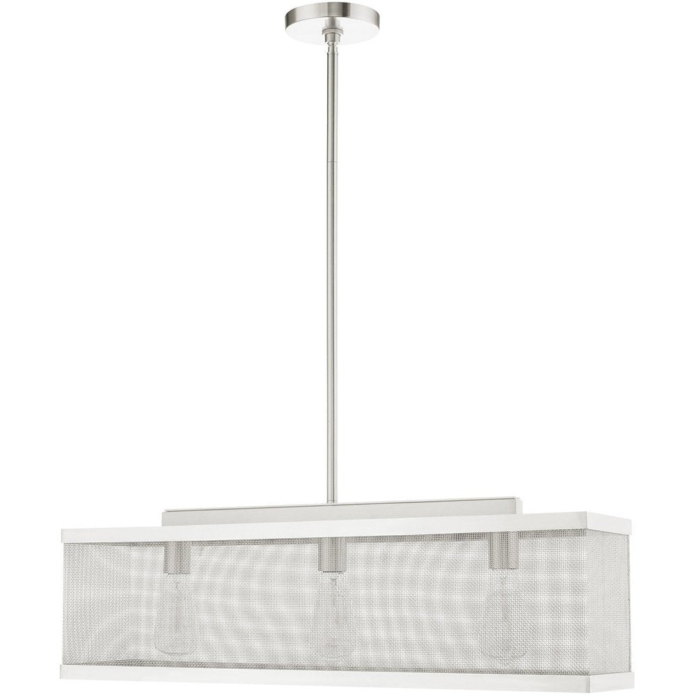 Three Light Dimmable Chandelier With Shades