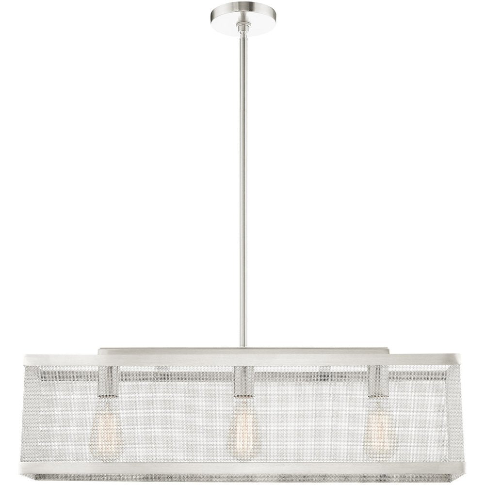 Three Light Dimmable Chandelier With Shades