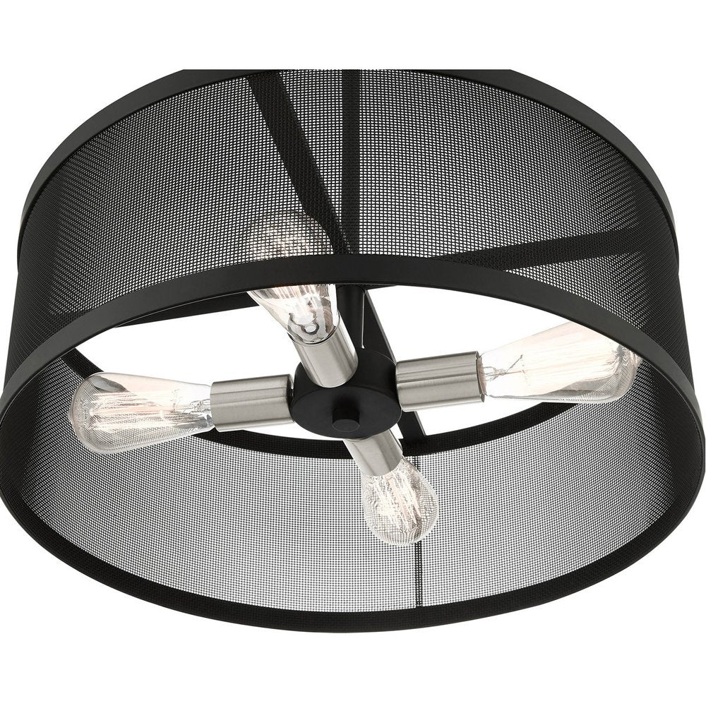 Four Light Dimmable Chandelier With Shades