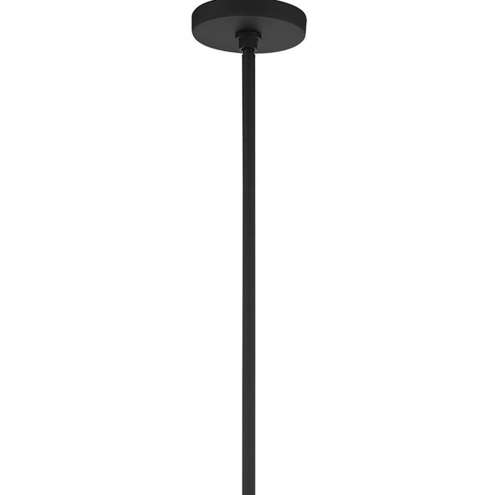 Black Four Light Metal Dimmable Chandelier With Shades
