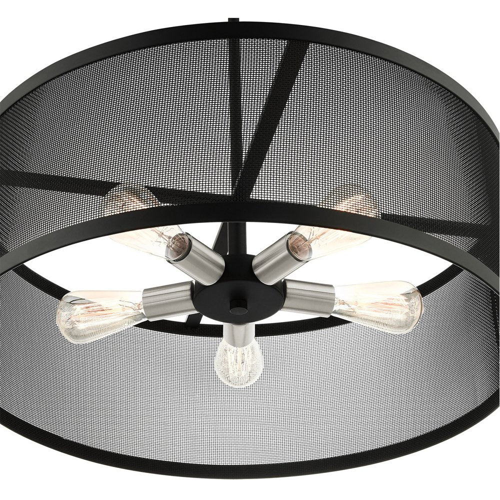 Five Light Dimmable Chandelier With Shades