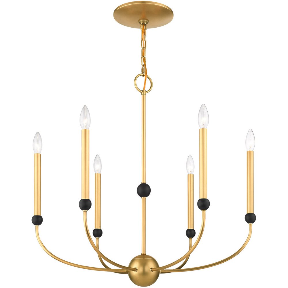 Six Light Dimmable Chandelier With Shades