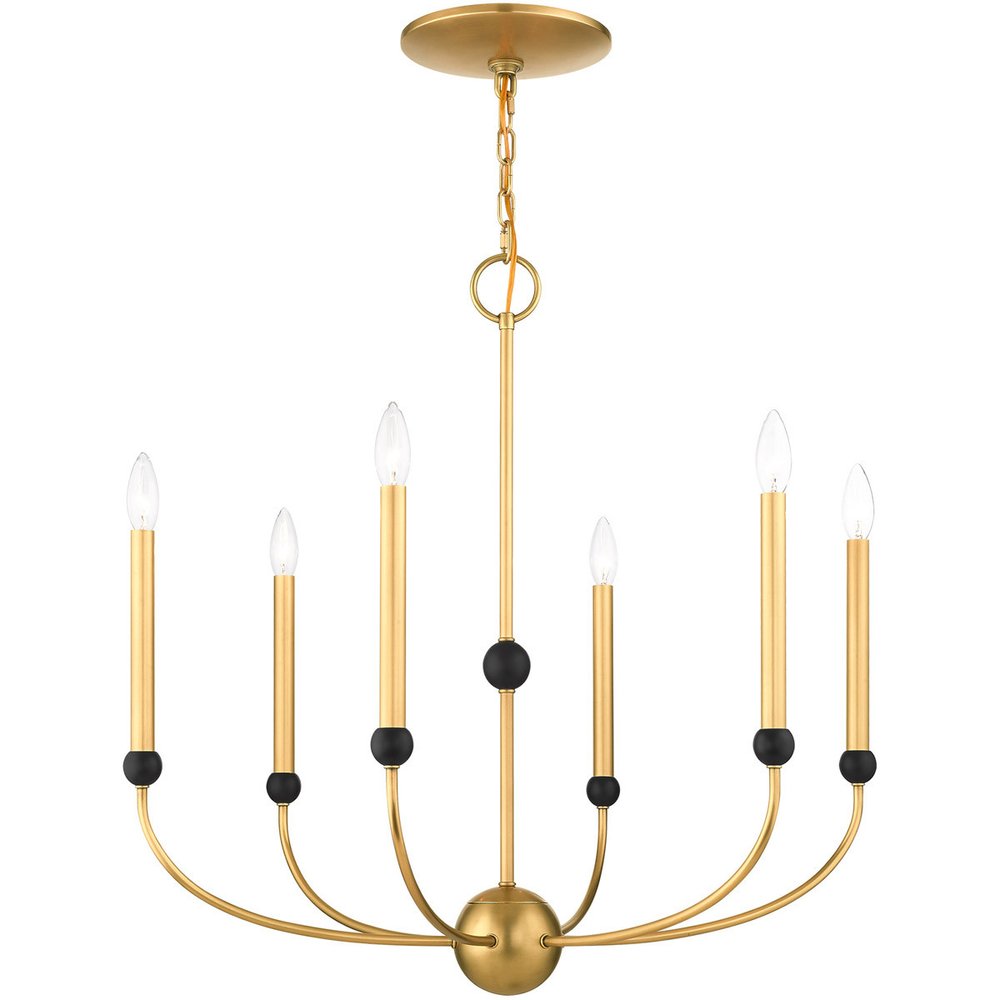 Six Light Dimmable Chandelier With Shades