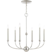 Six Light Dimmable Chandelier With Shades