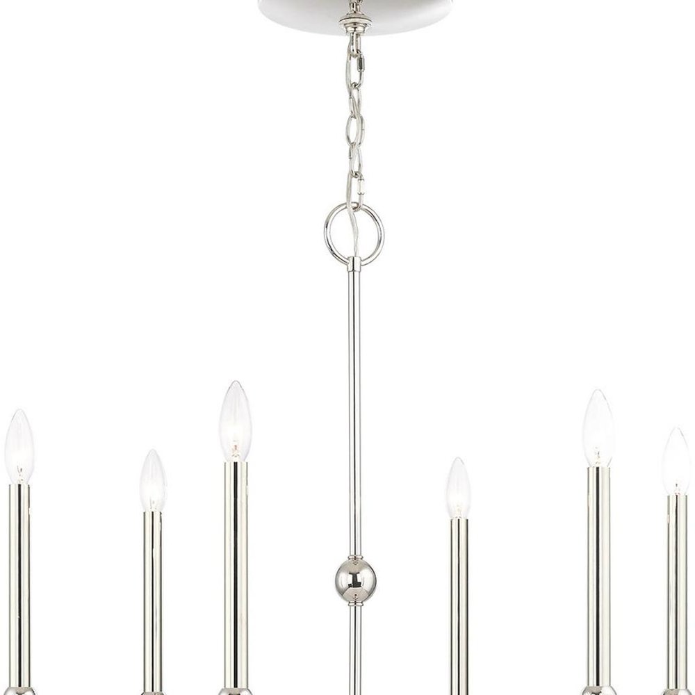 Six Light Dimmable Chandelier With Shades