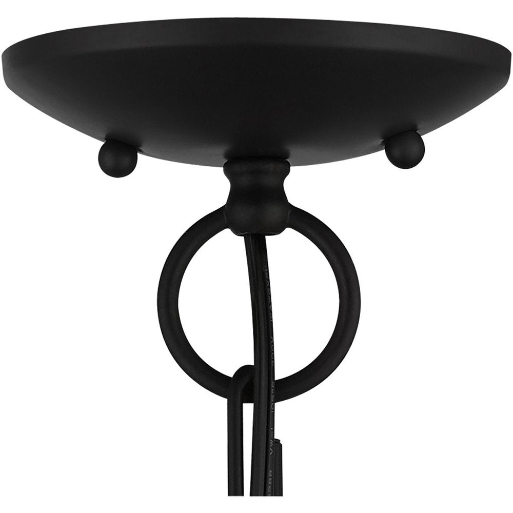 Black Four Light Metal Dimmable Chandelier With Shades