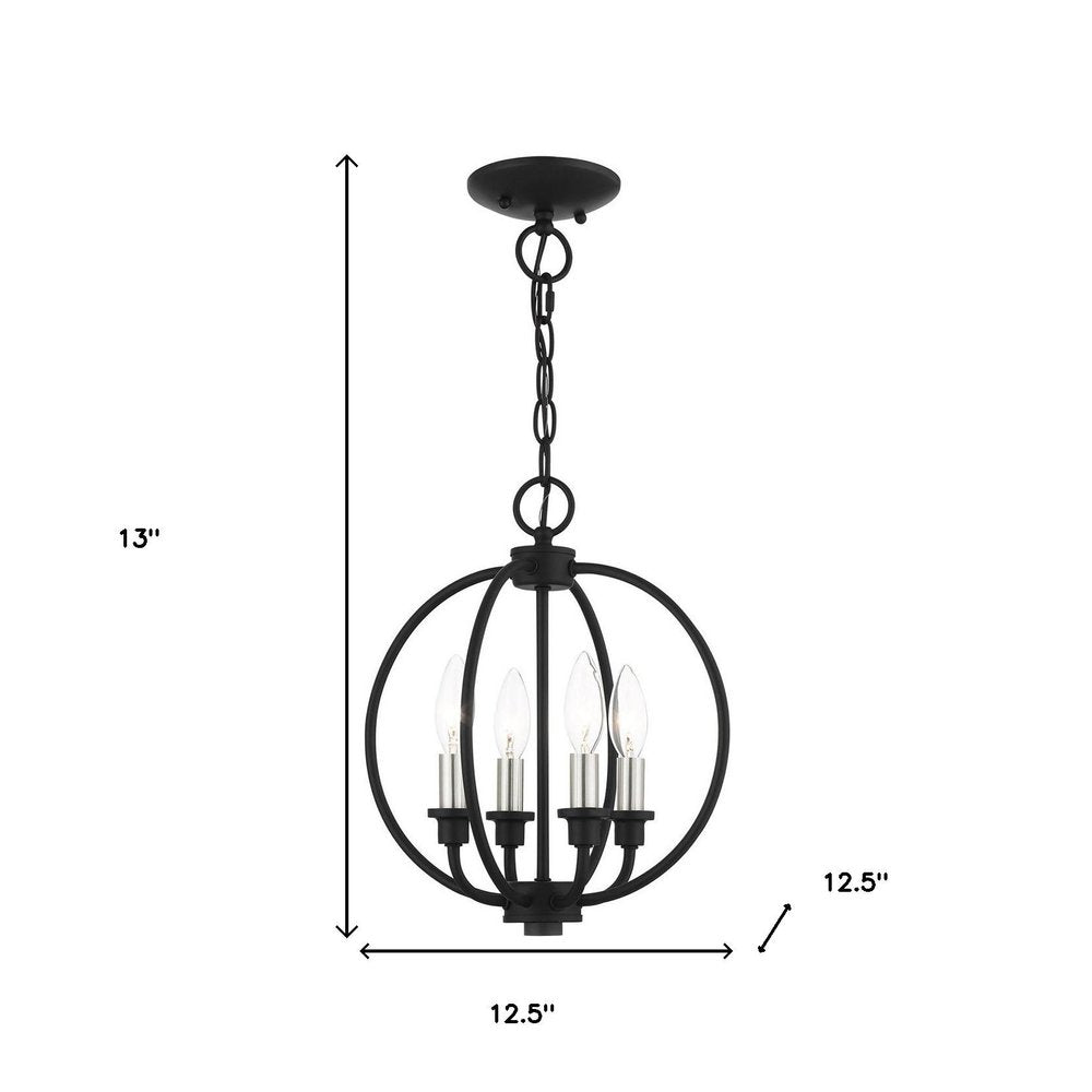 Four Light Dimmable Chandelier With Shades