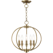 Five Light Dimmable Chandelier With Shades