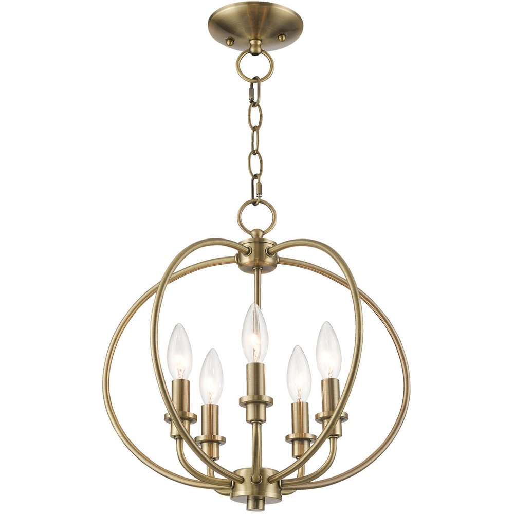 Five Light Dimmable Chandelier With Shades
