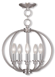Five Light Dimmable Chandelier With Shades