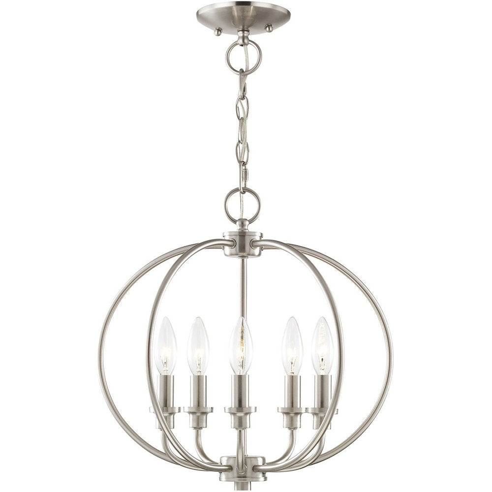 Five Light Dimmable Chandelier With Shades