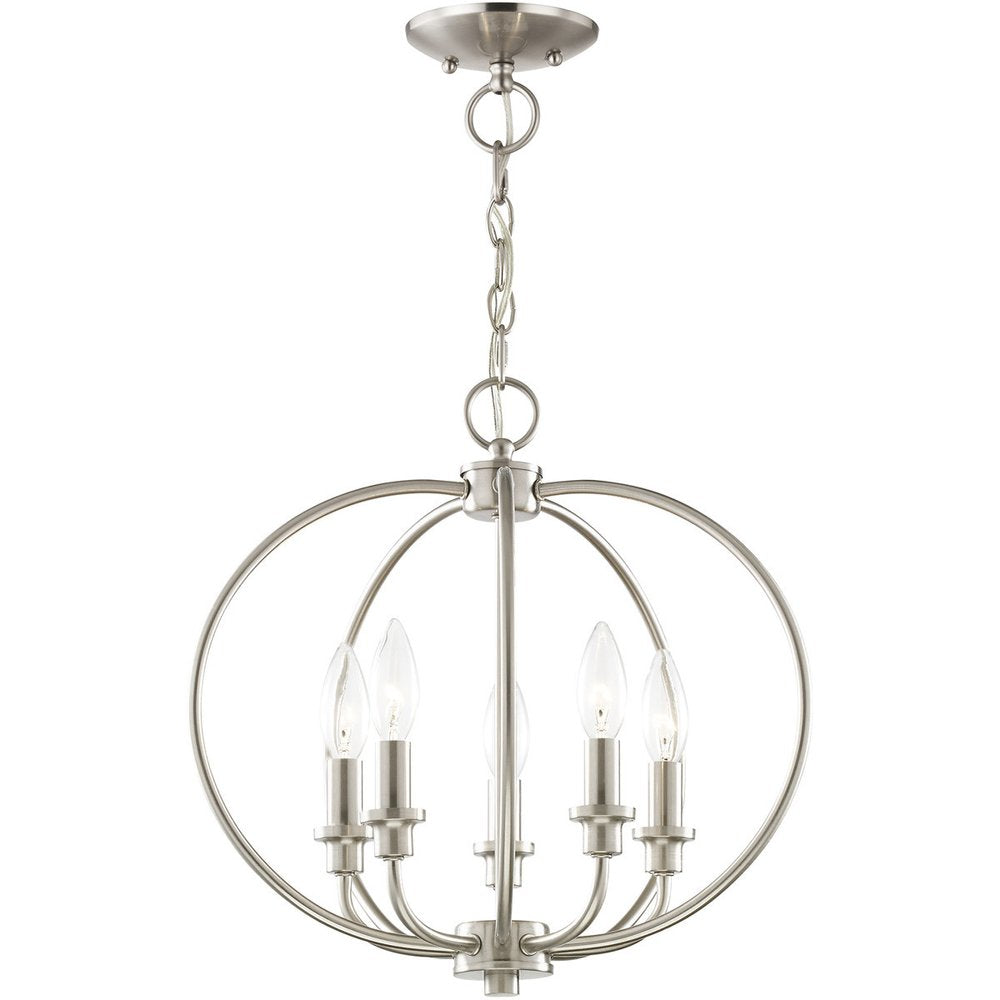 Five Light Dimmable Chandelier With Shades