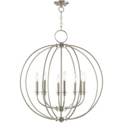 Eight Light Dimmable Chandelier With Shades