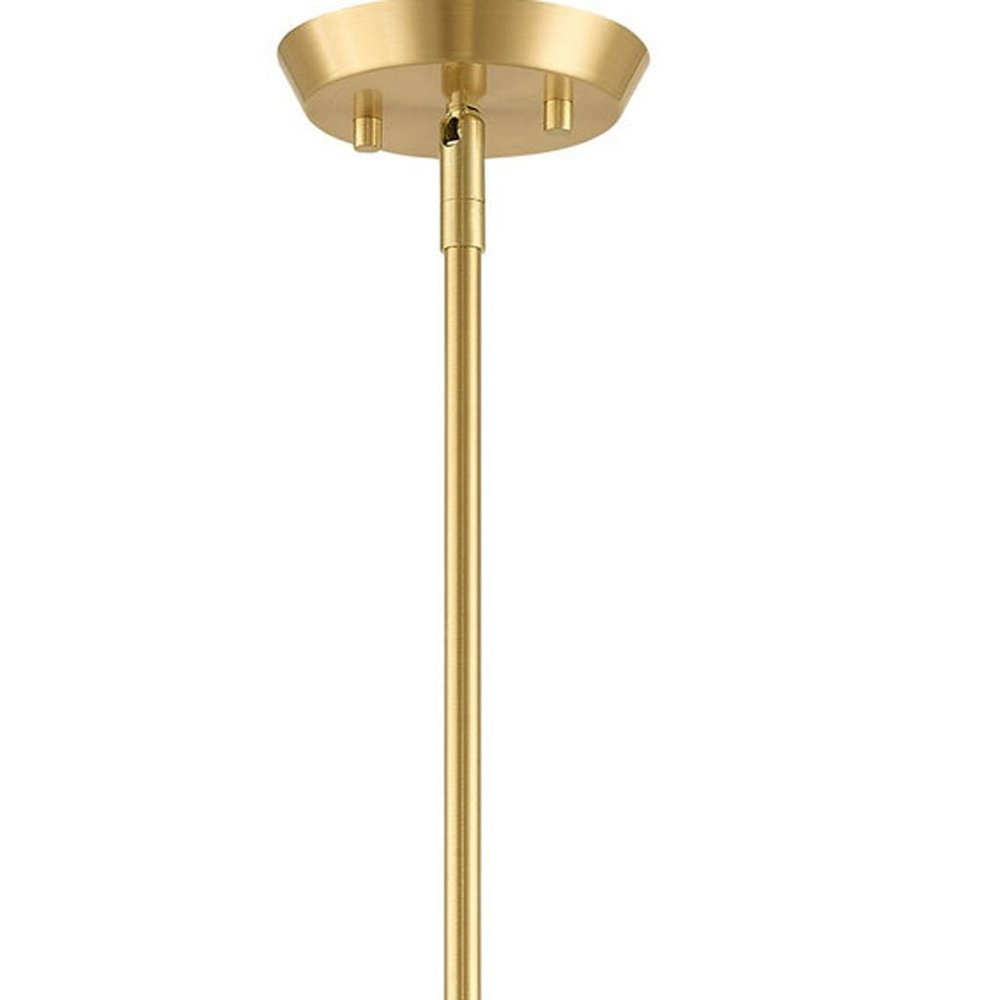 Brass Six Light Metal Dimmable Chandelier With Shades