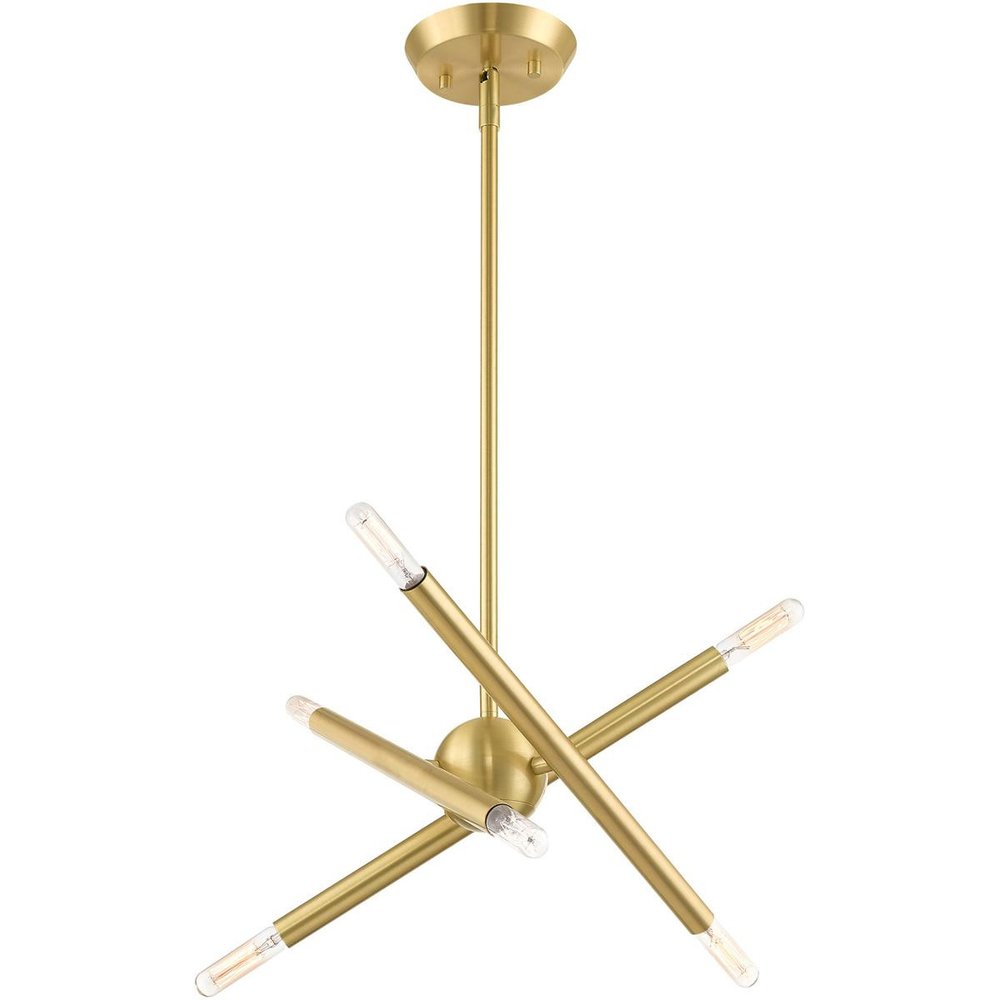 Six Light Dimmable Chandelier With Shades