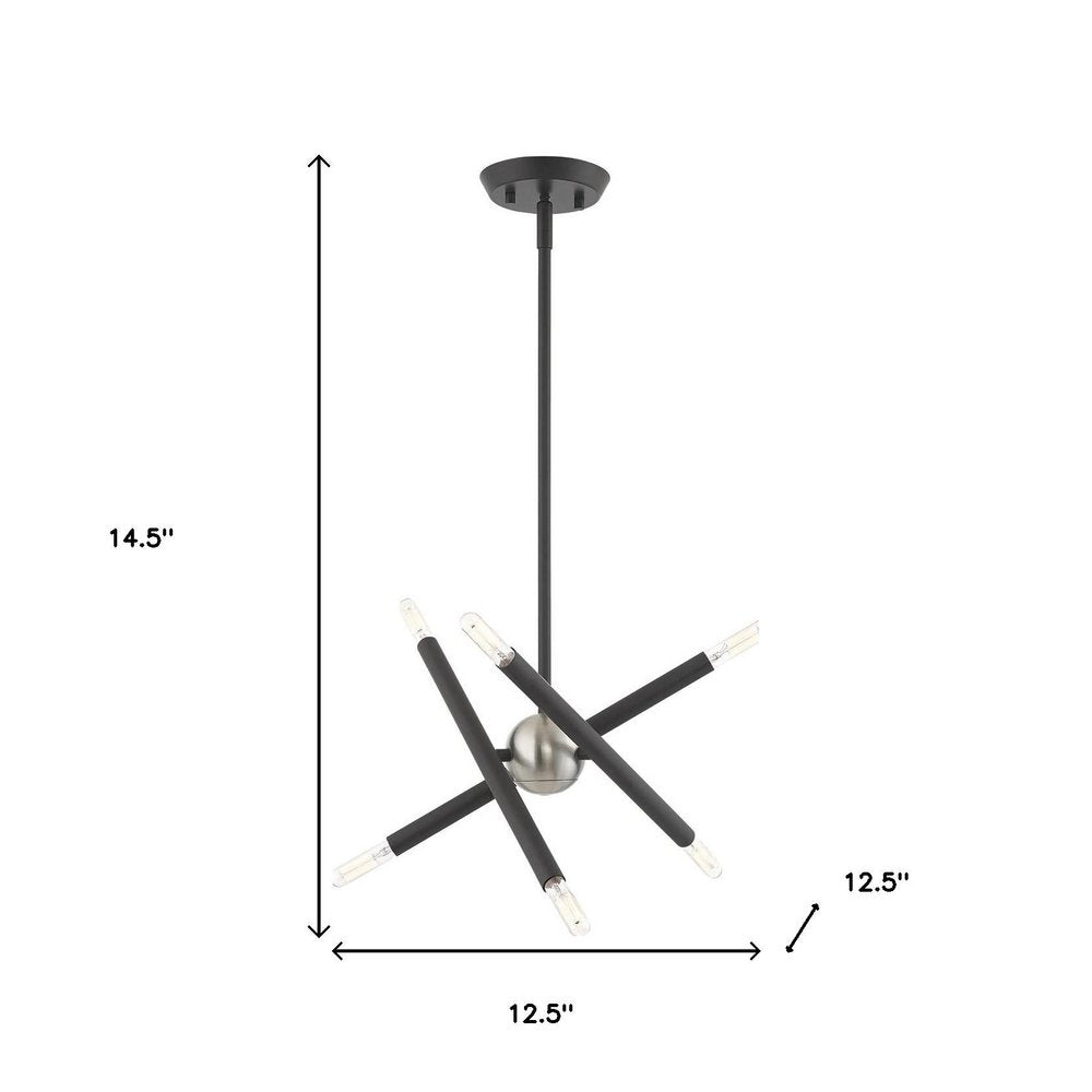 Six Light Dimmable Chandelier With Shades